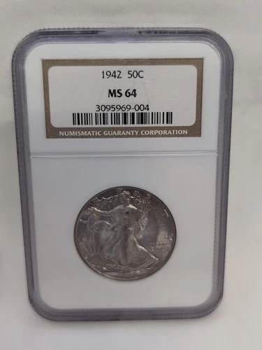 1942 P  NGC MS64 Walking Liberty Silver Half Dollar