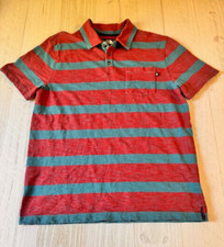 The North Face Mens Large Polo Short Sleeve Shirt Red Blue Striped