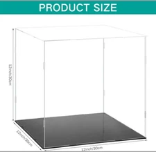 Display Case Used Self-Assembly Acrylic  Transparent Dust Proofl(12 x 12 x 12 In