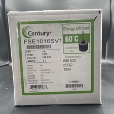 New! Century 1/6HP Condenser Fan Motor FSE1016SV1