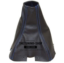 SCHALTMANSCHETTE SCHALTSACK FUR SUBARU FORESTER 2008-13 LEDER SCHWARZ FADEN BLUE