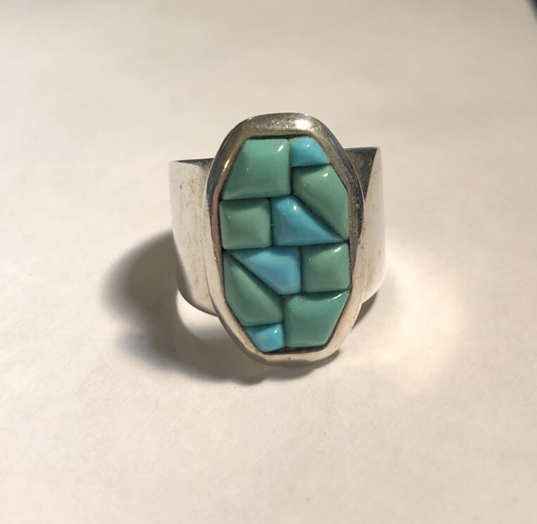 DTR Jay King Sterling Silver Turquoise Inlay Ring Siz… - Gem