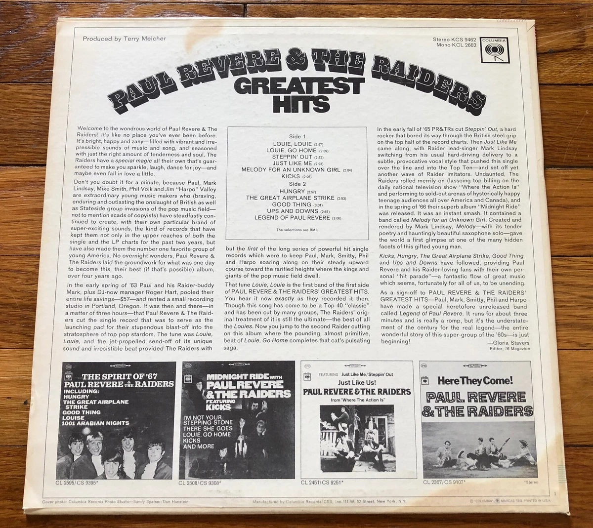 Paul Revere & The Raiders - Greatest Hits RARE original mono/stereo vinyl LP '67