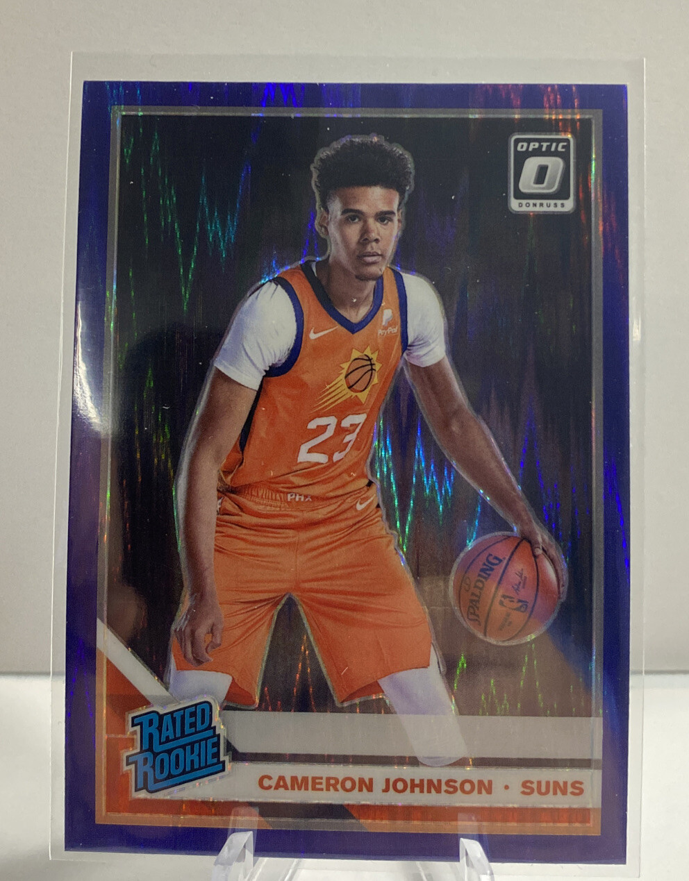 2019-20 panini donruss optic rated rookie cameron johnson Purple Shock 200