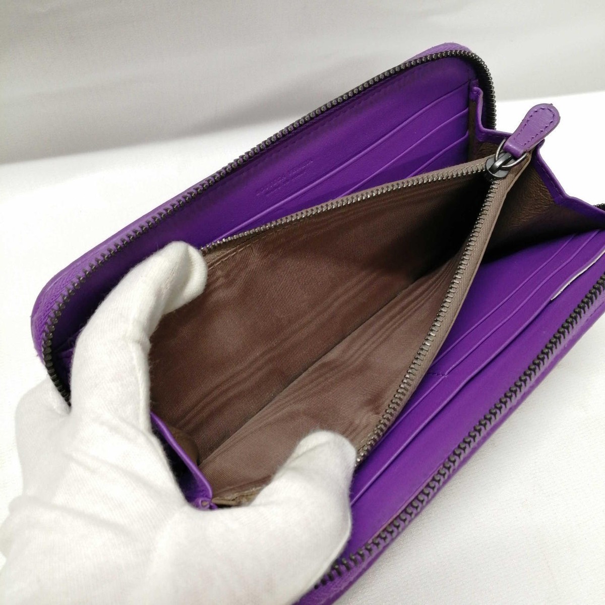 BOTTEGA VENETA Intrecciato Purple Long Wallet | eBay