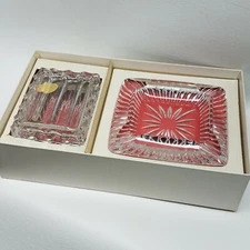 Vintage, Genuine Lead Crystal, 2 Piece Set, WARMENSTEINACH ASHTRAY / TRINKET BOX