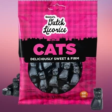 Gustaf's Traditional (Black) Licorice Cats 5.29 Oz Bag