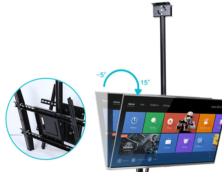 Ceiling TV Mount 2 Screens 42" to 75" Double Sided Height Adjustable Tilt & Pan