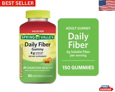 Spring Valley Digestive Health Fiber Supplement, Orange Lemon Strawberry 150 Cou