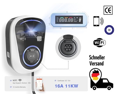 DuoSida Ladestation Wallbox Typ 2/16A/11KW Tesla-Zoe-IONIQ-Kona-Etron- EV6 ID3