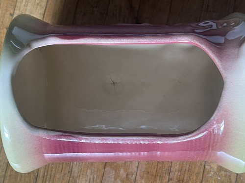 Vintage USA Rumpf Kunstkeramik Katze Übertopf Katze mit Spule limettengrün & rosa - Bild 4 von 10