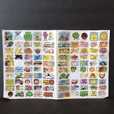 Vtg 1993 Good Luck Stickers Troll Associates Reading Book Club 90s Sheets Lucky