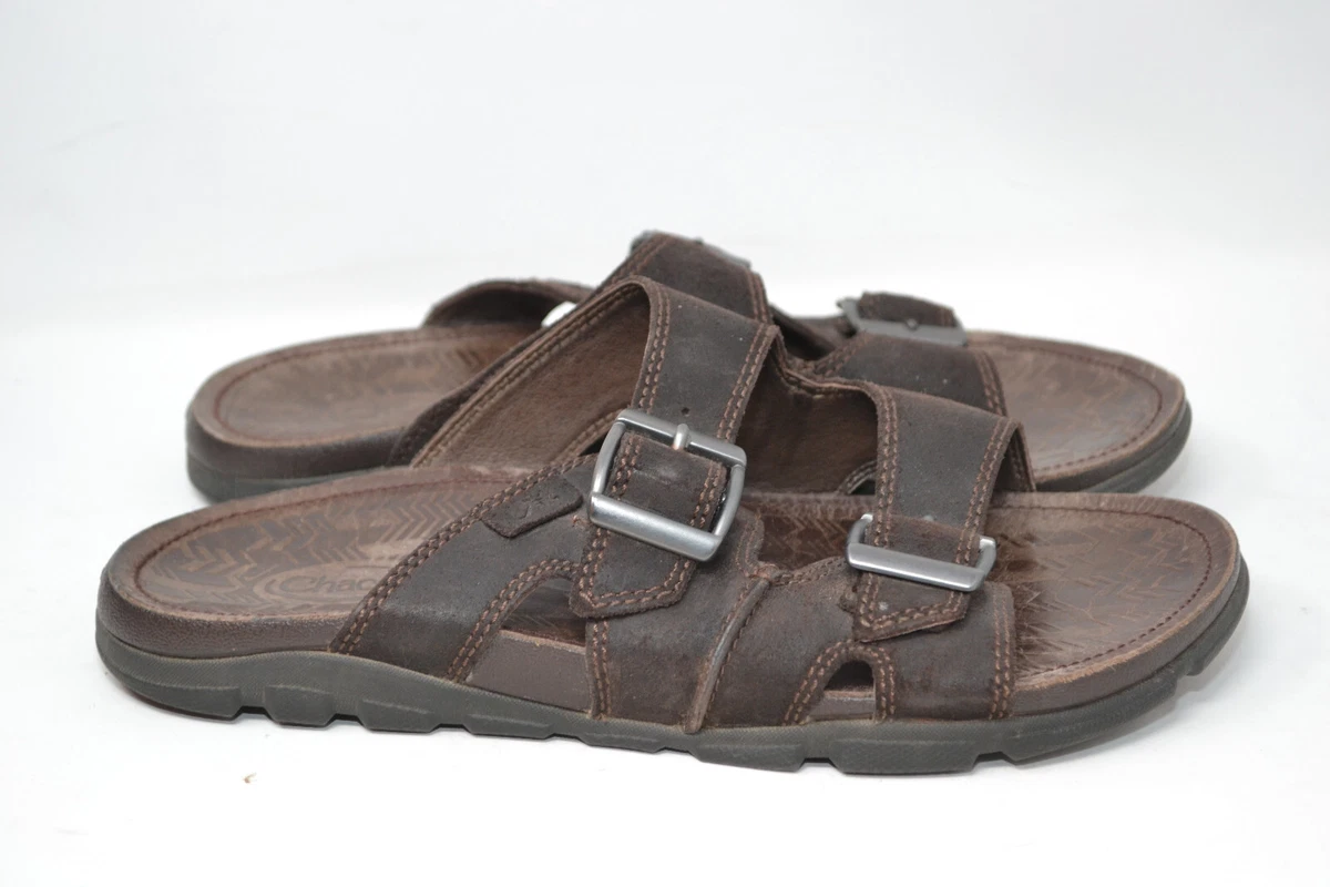 Chaco Elias Java‎ Brown Mens Leather 2 Strap Buckle Beach Sandal Size 8 Slip On Chaco Brown Sandals for Men with Strap for sale | eBay main image 4
