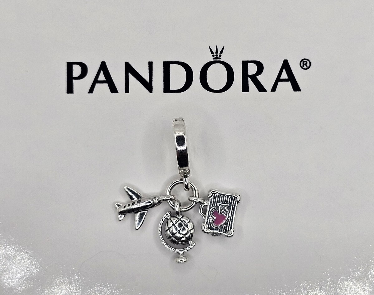 PANDORA チャームAirplane, Globe & Suitcase Authentic Pandora Airplane, Globe & Suitcase Dangle Charm | eBay
