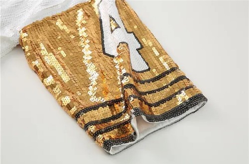 Abito in maglia New Orleans Saints Alvin Kamara bianco paillettes - Foto 9 di 13
