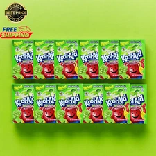 12x Packets Kool-Aid Green Apple Flavor Caffeine Free Soft Drink Mix 0.22oz