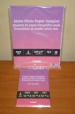 2 Genuine CANON Photo Paper Samplers Matte 8.5"x11" Glossy 5"x7" 20 Sheets