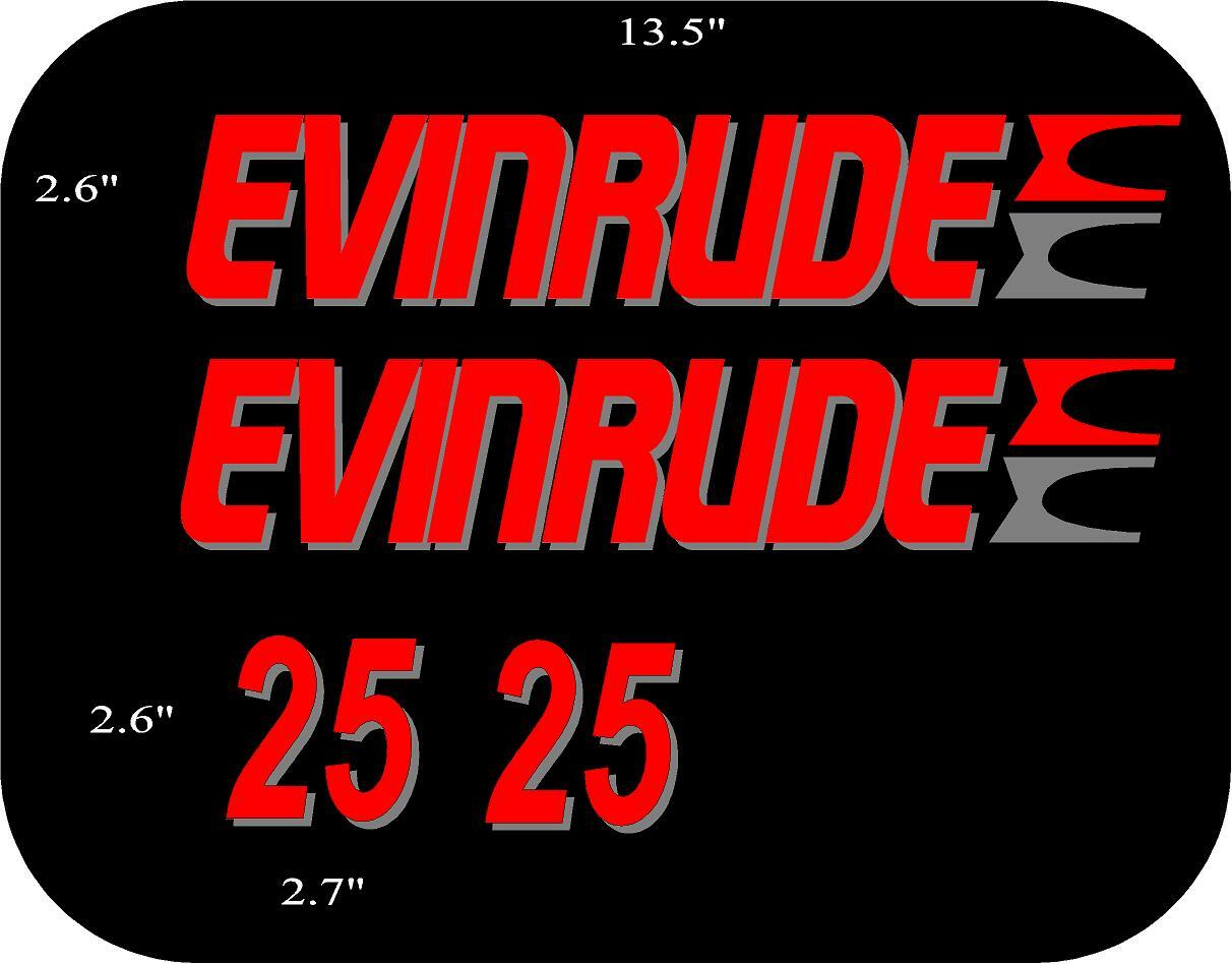 4 MultiColor EVINRUDE OUTBOARD BOAT MOTOR DECALS/STICKERS