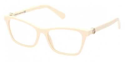 Moncler ML5168 025 Off White Cat Eye Plastic Eyeglasses Frame 53-16-140