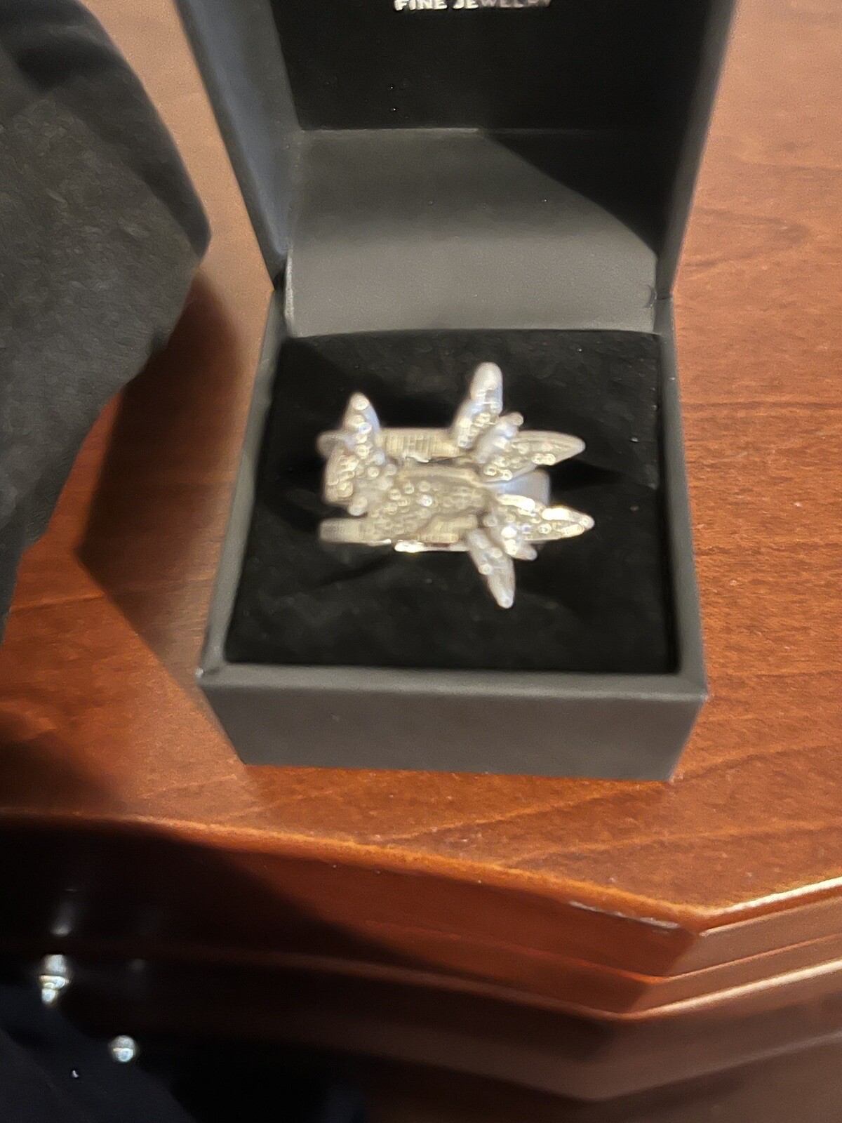 Statement Silver Butterfly Ring With CZs - image 9