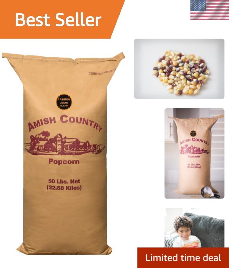 Amish Country Rainbow Popcorn Kernels - 2 Lb Bag Non-GMO Gluten Free Old Fashioned Popcorn