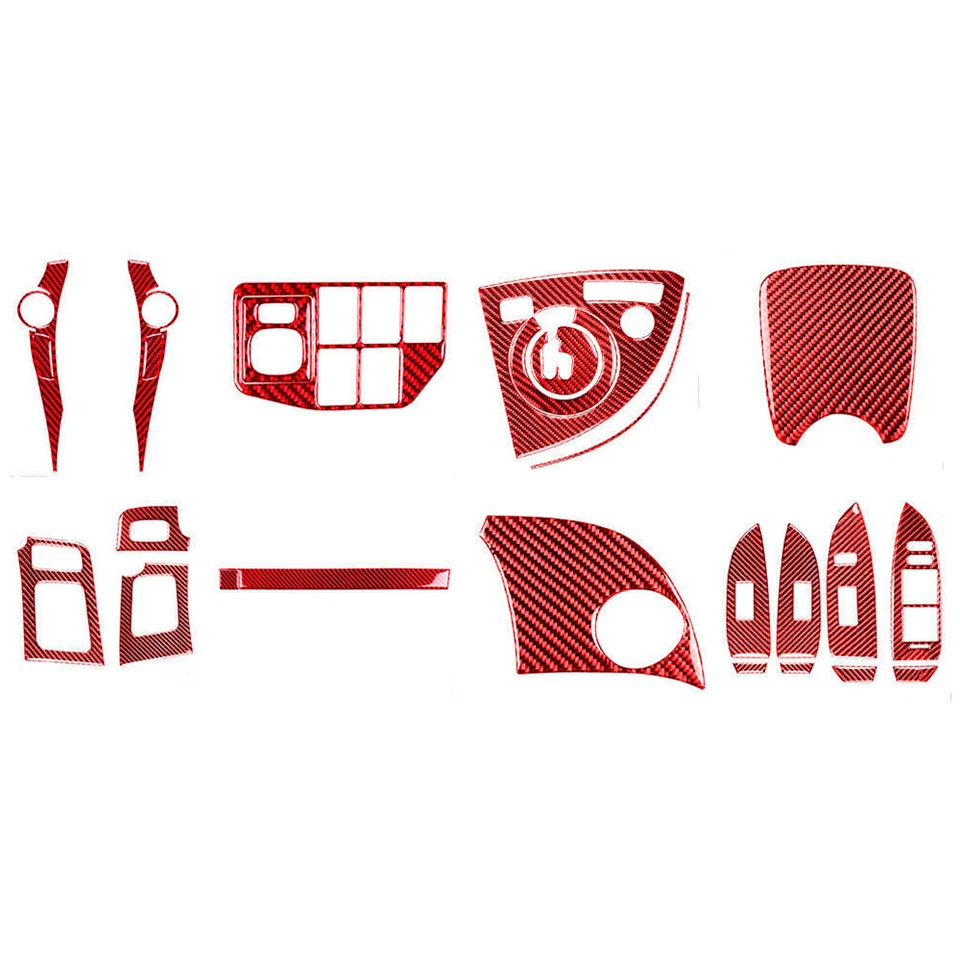 Kit completo de tapicería interior de coche para Toyota Prius 2012-15 vinilo rojo fibra de carbono Foto 2 de 4