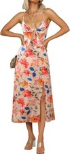 NEW $48  SIZE SMALL SILKY Fashionme Women Spaghetti Strap Midi Satin Dress