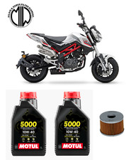 KIT TAGLIANDO MOTUL 2X 5000 10W40 + FILTRO OLIO PER BENELLI TNT 125 2017 2018
