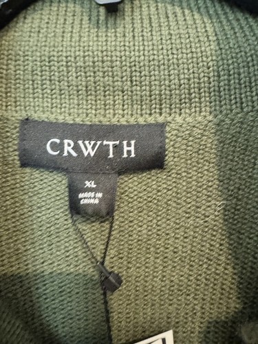 CRWTH Men's Olive Green Hill Climber 1/4 Zip Sweater Wool Blend Pullover Size XL - Picture 4 of 13