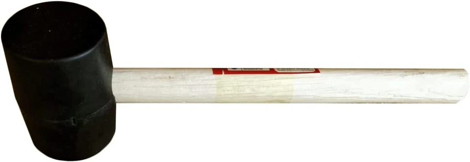橡胶槌锤 16 盎司工具黑色橡胶头硬木手柄轴 X2 — 第 4/4 张图片