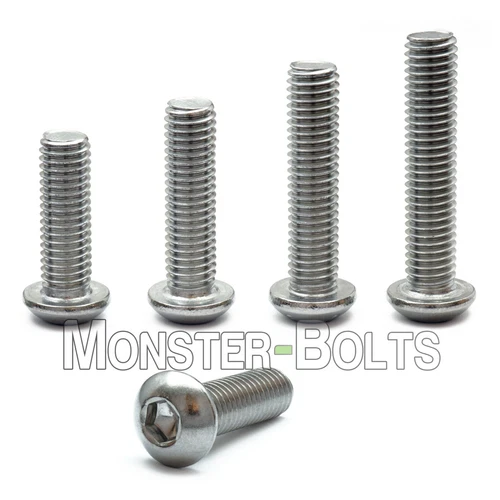 5/16-18 Stainless Steel Button Head Socket Cap Screws, SAE Coarse Thread A2 18-8