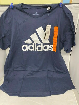 Adidas Mens Amplifier Tee Basic BOS T-Shirt Navy Blue XXL and L (1062) |  eBay