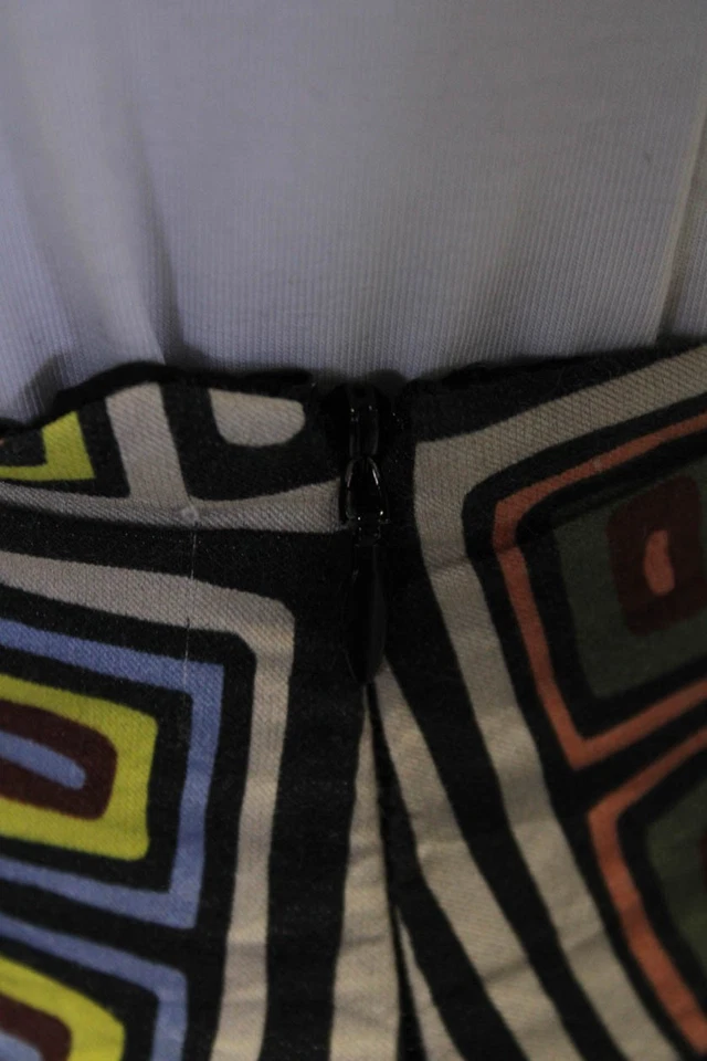 Minifalda forrada con estampado abstracto multicolor Artelier Nicole Miller para mujer talla 2 Foto 4 de 4
