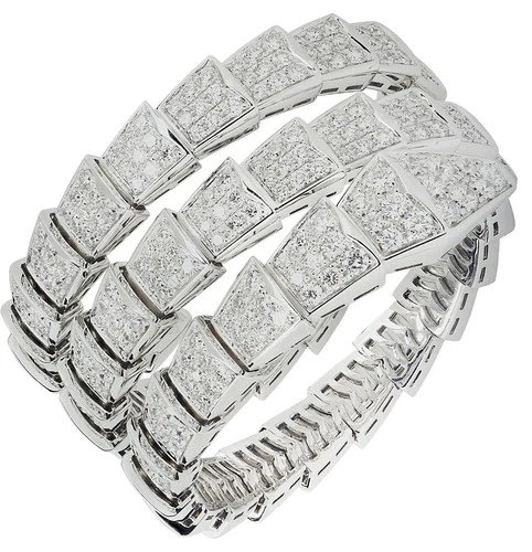 Bvlgari Serpenti Viper Bracelet: 18K White Gold with 15.03ct Diamonds
