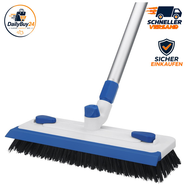 Schrubber Mit Stiel 3 In 1 Fugenreiniger Teleskop 140 Cm FüR Bad Terrasse KüChe-image