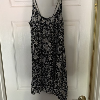 Volcom Beach Cami mini black white cover up dress