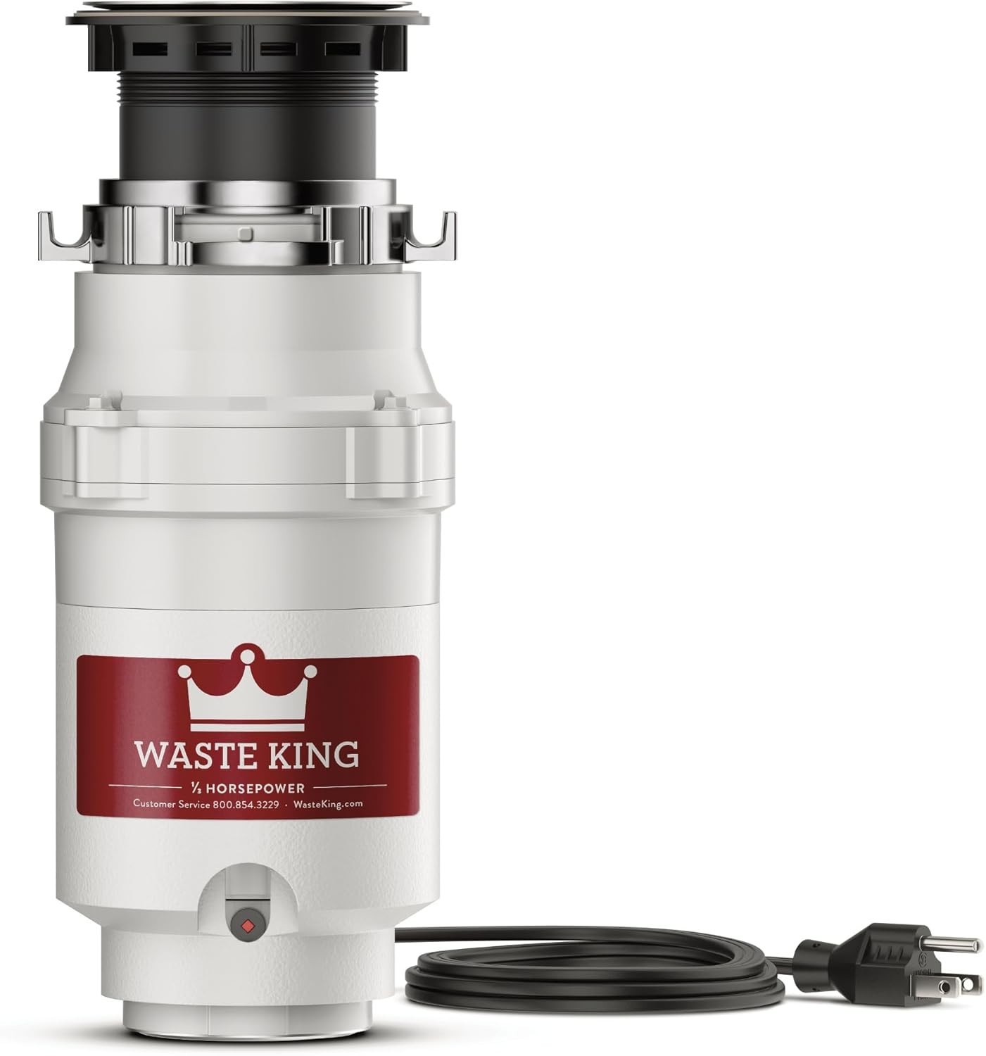 Kitchen Garbage Disposal L‑111, Compact Food Waste Disposer with Power Cord