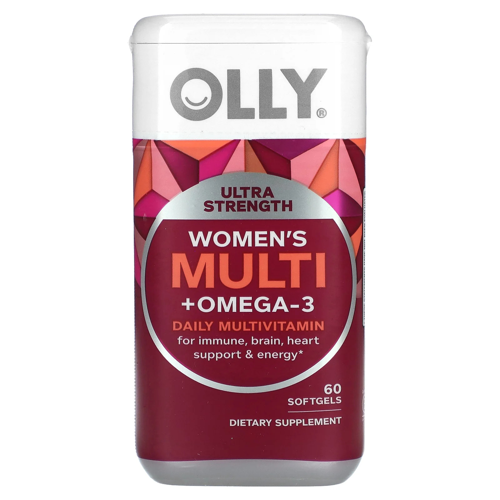 Womens Multi + Omega-3, Поливитамины для ежедневного использования, Сверхсильный, 60 капсул