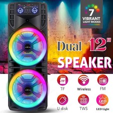 2800W Portable Bluetooth Speaker Sub Woofer Deep Bass Sound System Party w/Mic