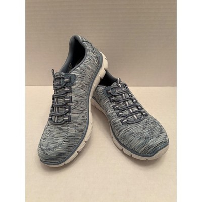 Skechers Relaxed Fit Empire D Lux Blue Heathered Bungee Slip On Sneakers Womens