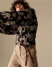 M&S - Per Una Womens Black Viscose Long sleeved Women Blouse