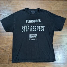 Pleasures Now Self Respect Masturbation Short Sleeves Black T Shirt XL 23x29