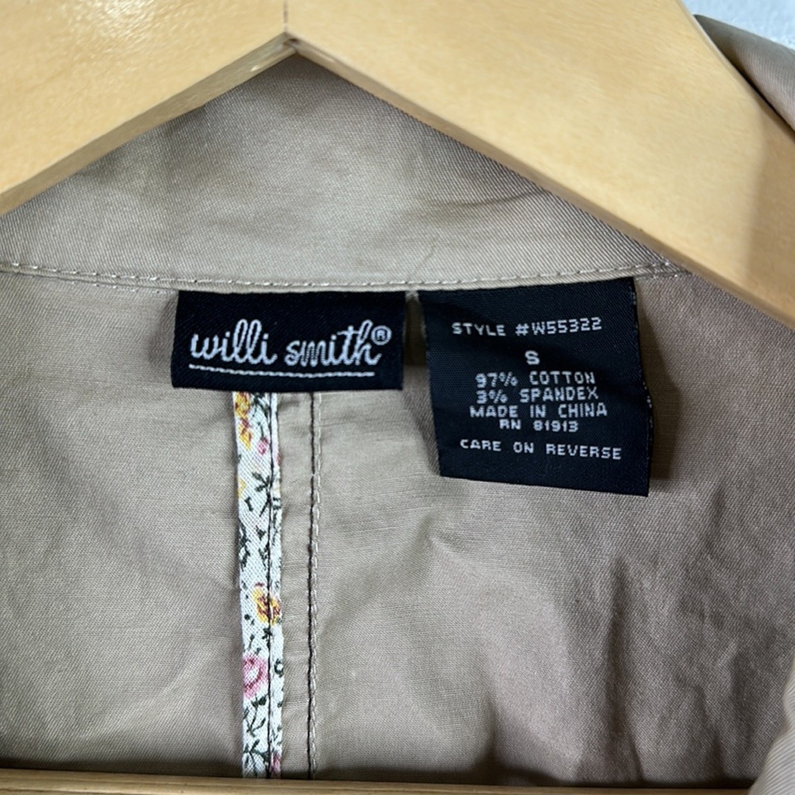 WILLI SMITH Tan Button Up Collared Jacket With Po… - image 8