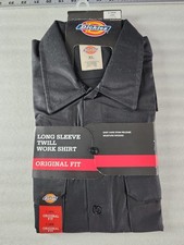 Men s Dickies Long Sleeve 574 Twill Work Shirt-Original Fit- XL, Black