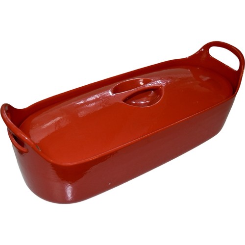 TIMO SARPANEVA for ROSENSLEW Cast Iron Fish Poacher Pot - Red Enamel - EUC - Picture 2 of 8