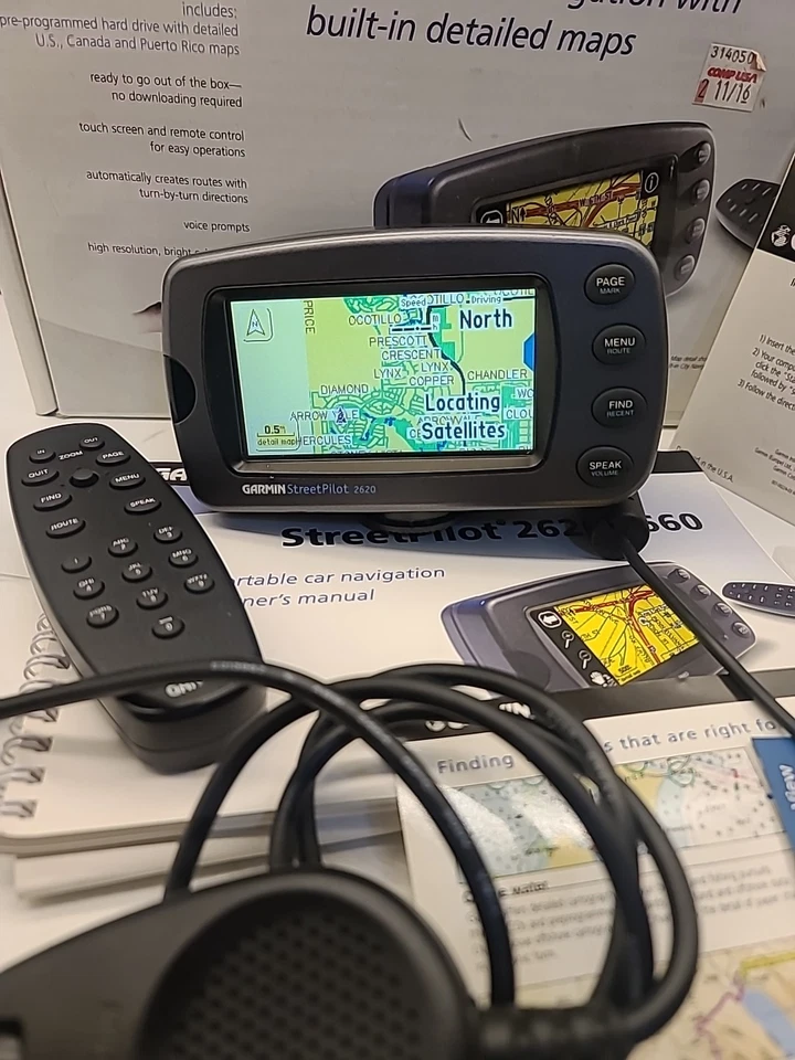 Garmin Street Pilot 2620 GPS Bundle w Accessories Cords Remote - Image 2 of 4