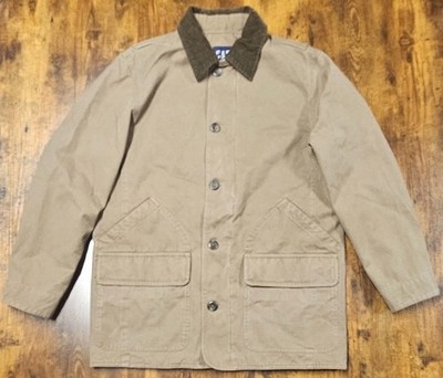 Vintage GAP Jacket Mens Beige Canvas Barn Chore Coat Corduroy Collar Size M