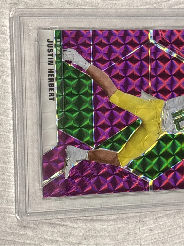 Purple 2021 Panini Mosaic Draft Picks Mosaic  #74 Justin Herbert /49 PSA 9 Rare - Image 4 of 4