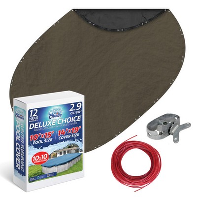 PoolCoverChoice Winter Swimming Pool Cover for 10 ft x 15 ft Oval Pool