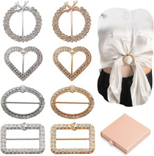 8 Pack Scarf Ring Clip  Shirt Clips for Women Clothing,Fashion Metal Shirt Ties C